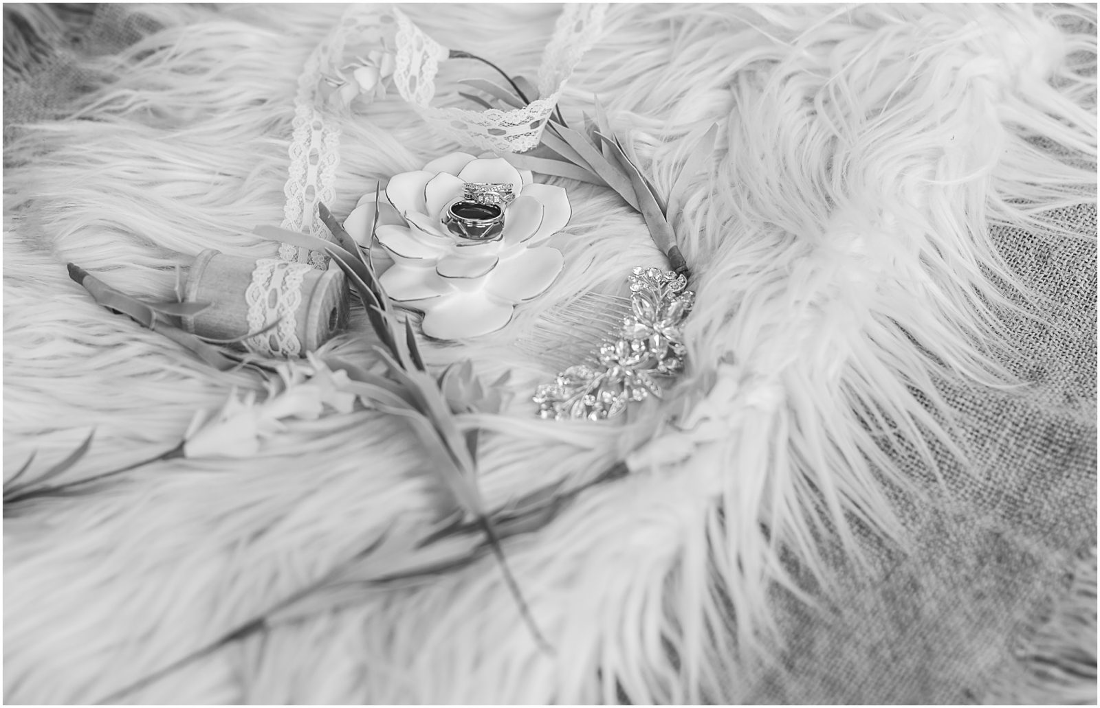 black and white bride details