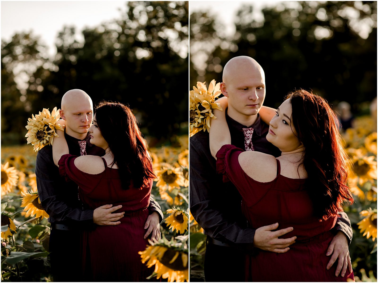 Sunflower engagement session