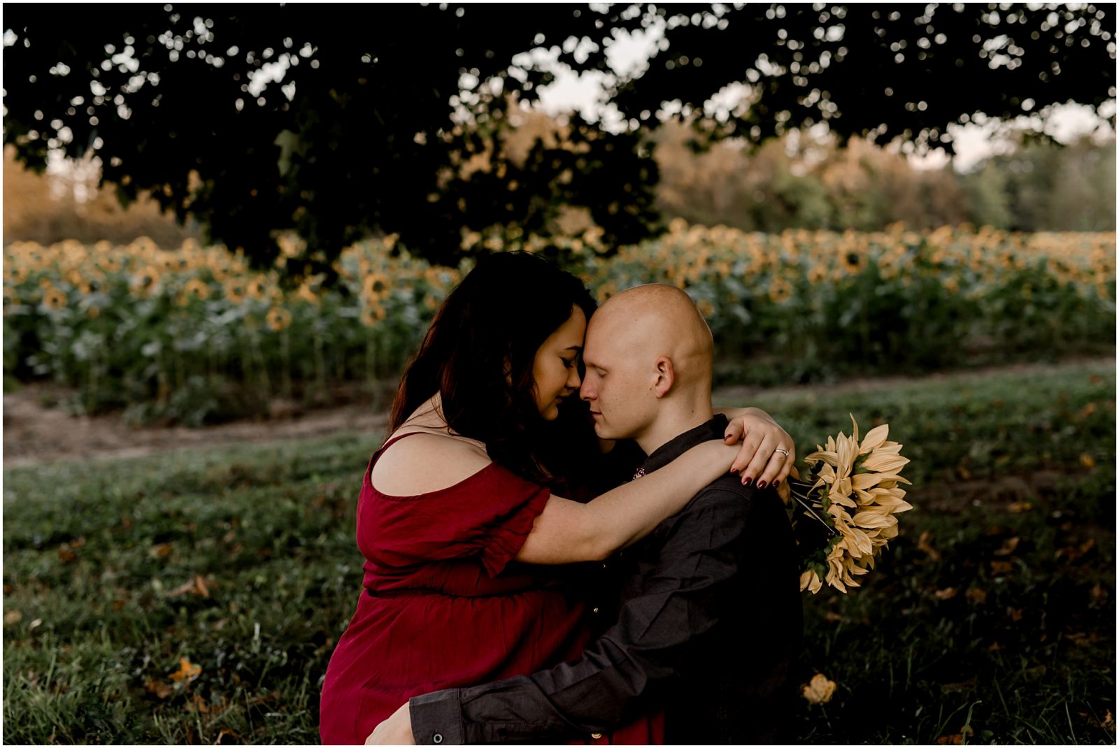 engagement session in sunflower