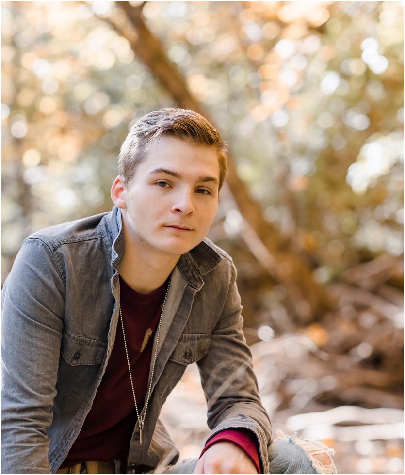 Autumn Senior session in the woods