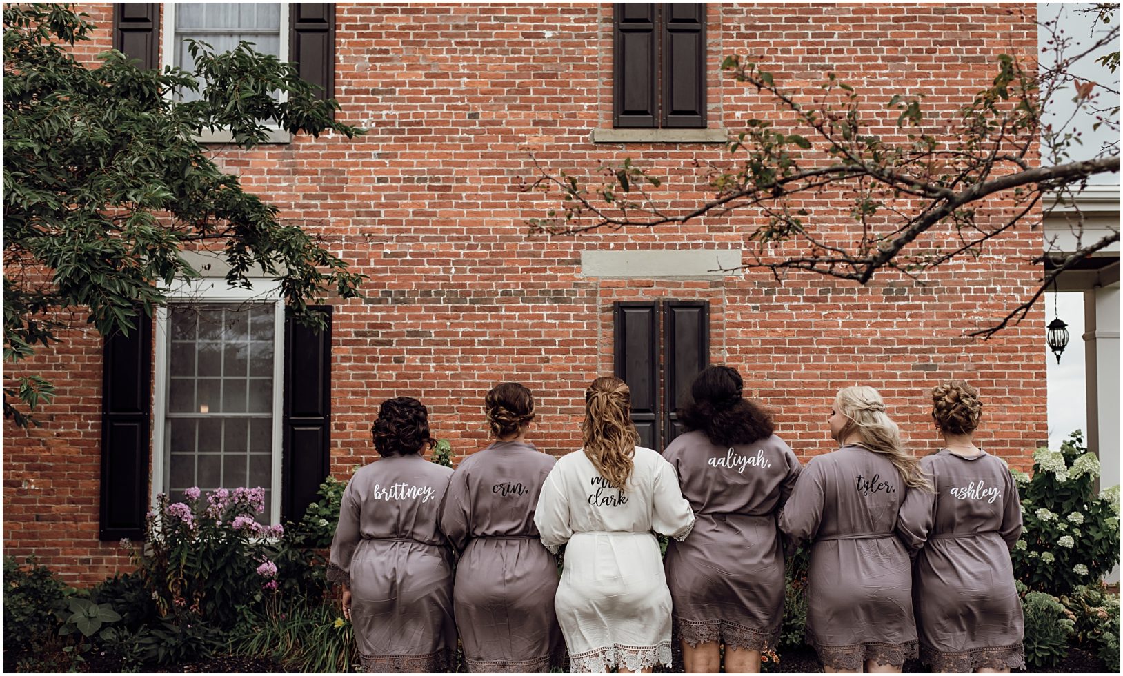 bride and bridesmaid in ropes