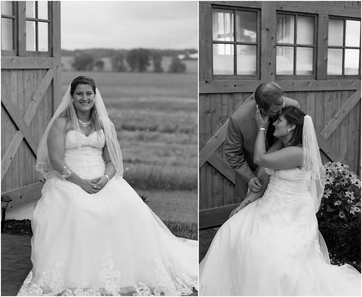 bride and groom portraits at wren farm barn